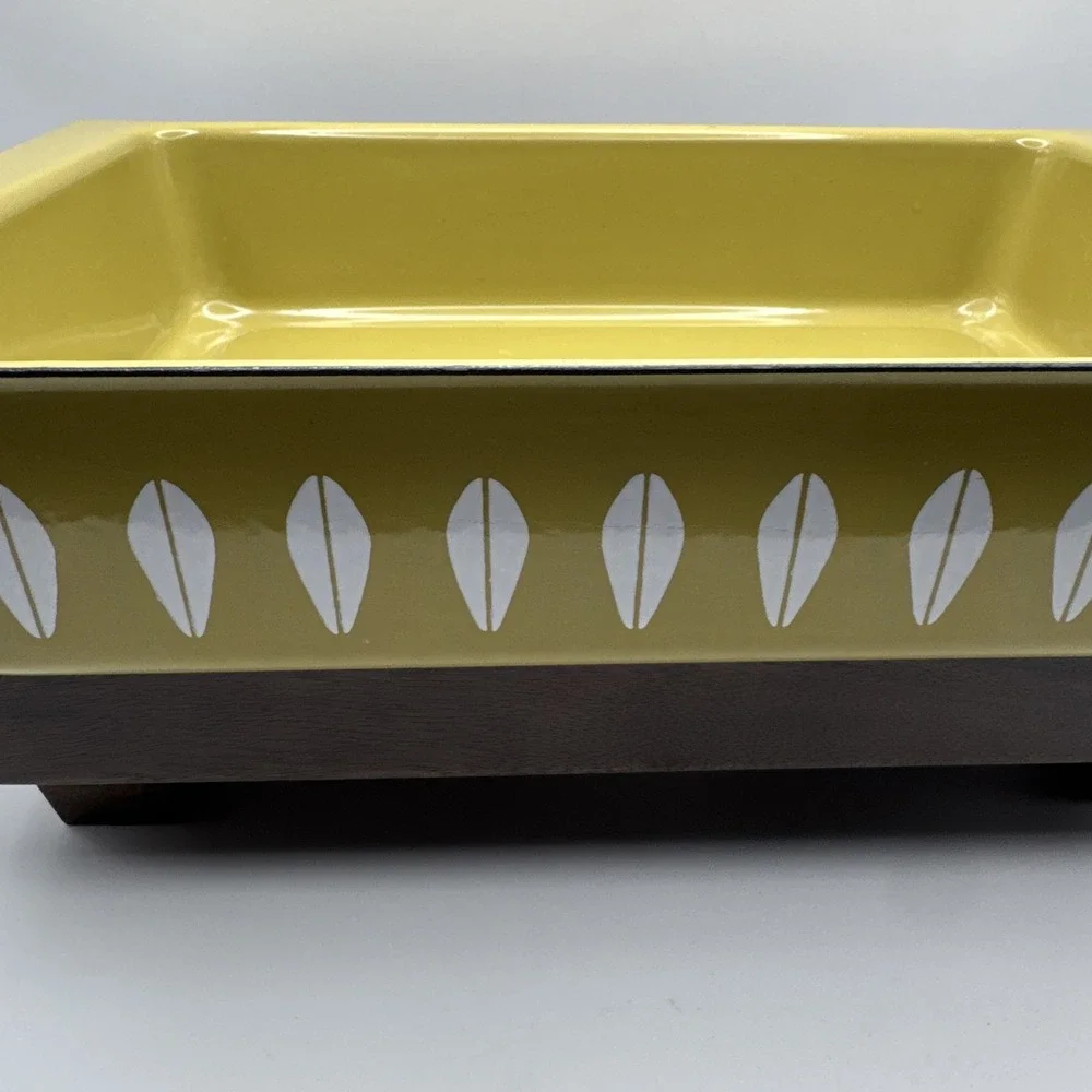 Cathrineholm Enamelware Lotus Baking Pan Green Lasanga Casserole Rectangular